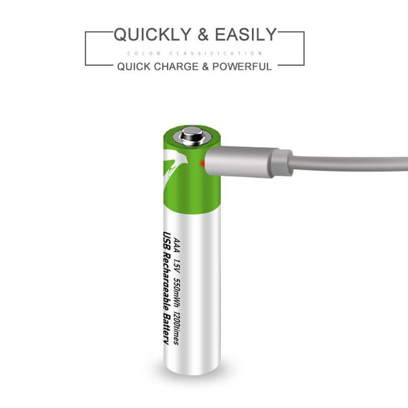 Smartoools RB40 AAA 750mWh 1.5V Lithium-Ion Type-C Rechargeable Batteries 4 Pcs