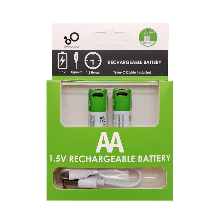 Smartoools RB40 AA 2600mWh 1.5V Lithium-Ion Type-C Rechargeable Batteries 2 Pcs