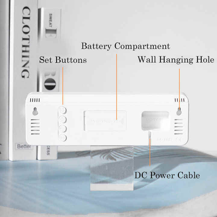 9 inh Multifunctional Led Digital Table Clock 2 Set Alarm Date Temperature Week Display Usb-powered Wall Clocks